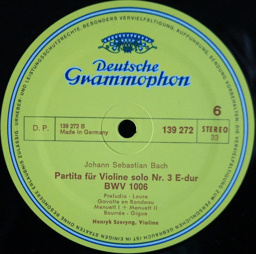 6 Sonaten Und Partiten Für Violine Solo BWV 1001-1006