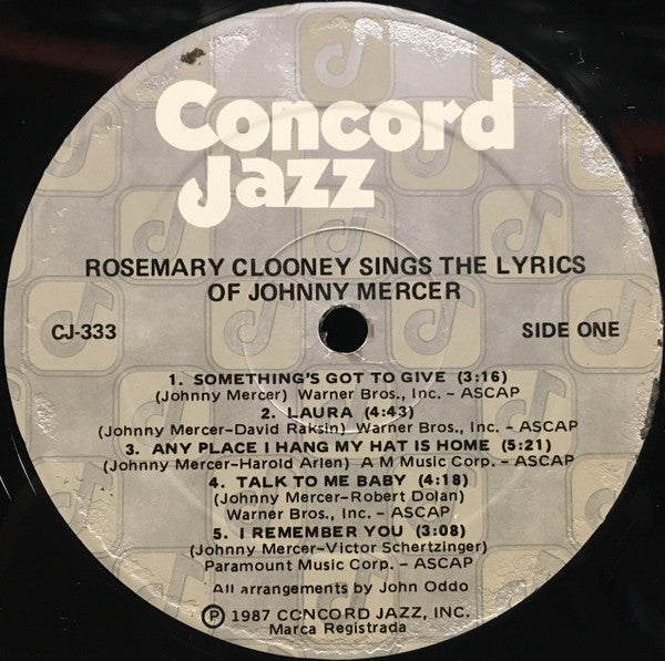 Rosemary Clooney Sings The Lyrics Of Johnny Mercer