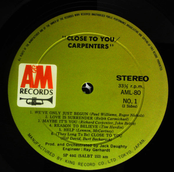 Close To You = 愛のプレリュード