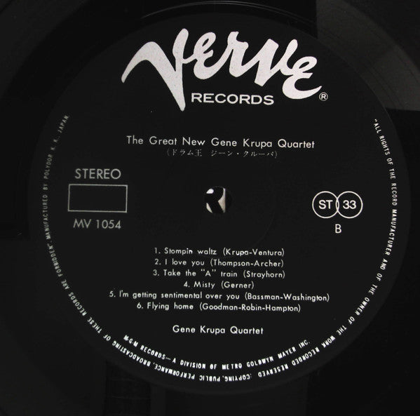 The Great New Gene Krupa Quartet Featuring Charlie Ventura