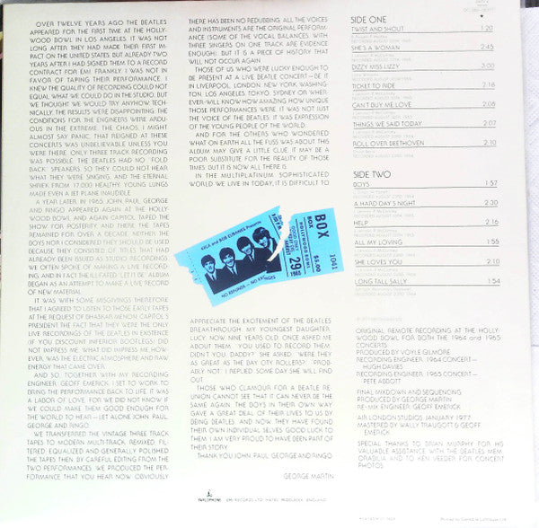 The Beatles At The Hollywood Bowl