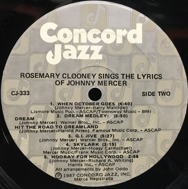 Rosemary Clooney Sings The Lyrics Of Johnny Mercer