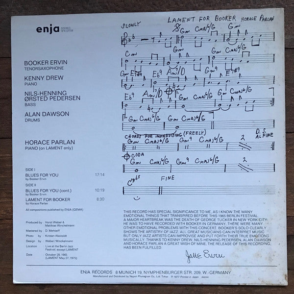 Lament For Booker Ervin