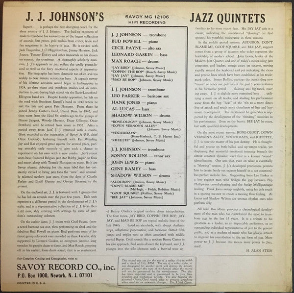 J.J. Johnson's Jazz Quintets