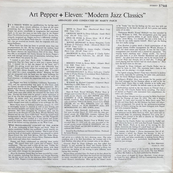 Art Pepper + Eleven (Modern Jazz Classics)