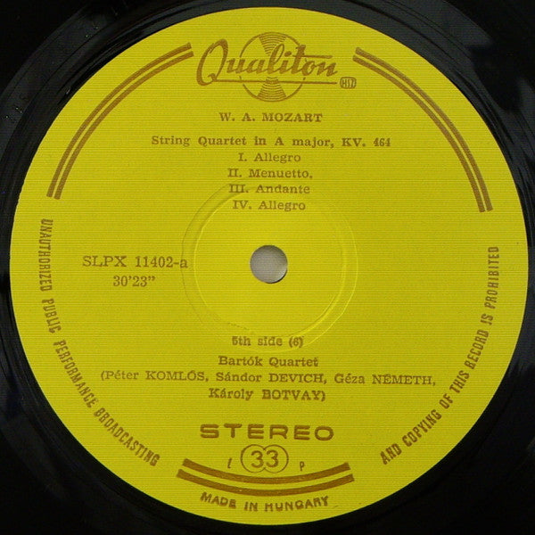 Six String Quartets - Dedicated To J. Haydn