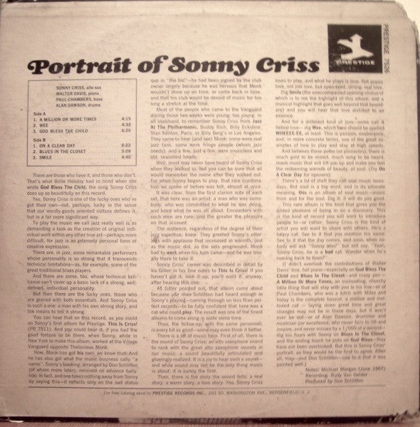 Portrait Of Sonny Criss