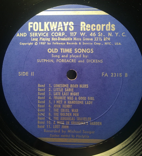 Old-Time Tunes Of The South (Sutphin, Foreacre And Dickens)