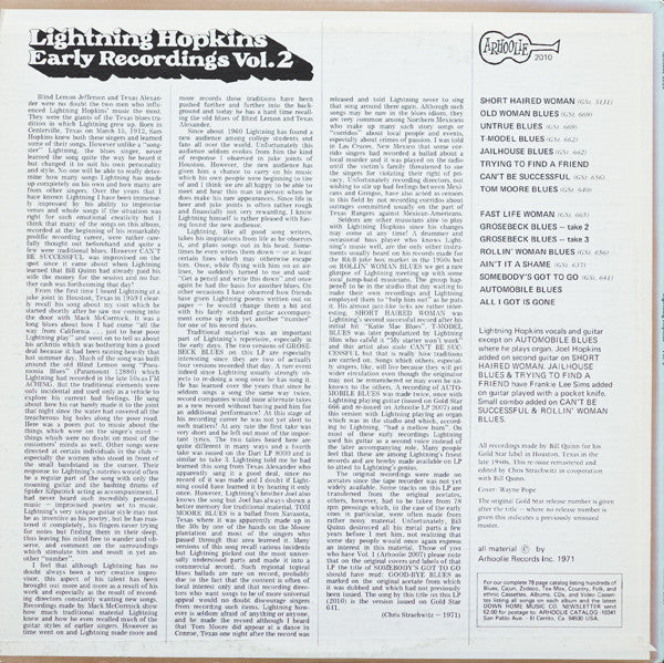 Early Recordings Vol. 2