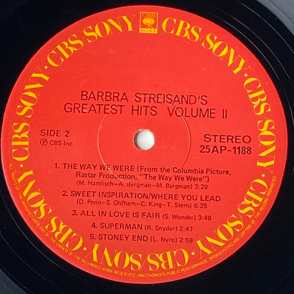 Barbra Streisand's Greatest Hits (Volume 2)