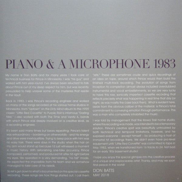 Piano & A Microphone 1983