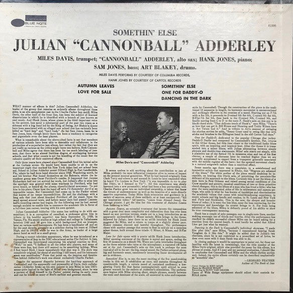 Release: Somethin' Else-Vinyl-US-1966-BST 81595, BLP 1595, 81595-12717753