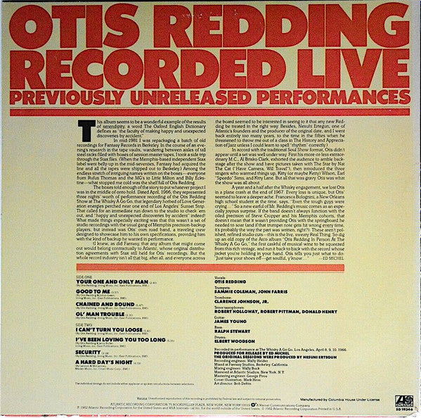 Release: Recorded Live (Previously Unreleased Performances)-Vinyl-US-1982-SD-19346, SD 19346-26209904