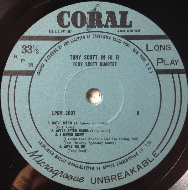 Tony Scott In Hi-Fi = トニイ・スコット・イン・ハイ・ファイ