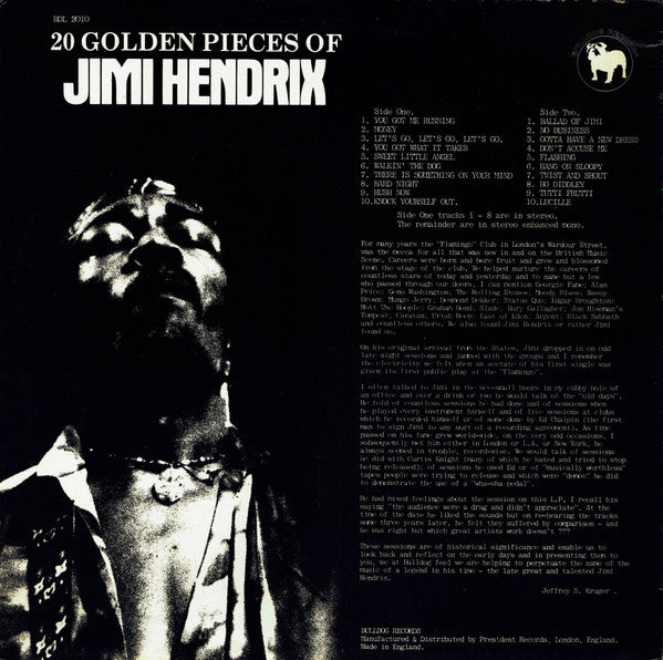 20 Golden Pieces Of Jimi Hendrix