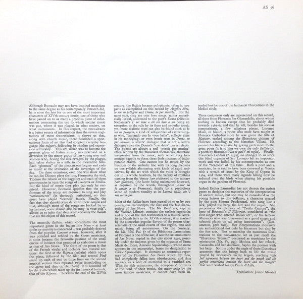 Decameron (Ballate Monodiques De L'Ars Nova Florentine)