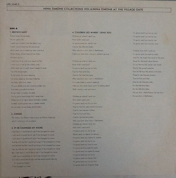 At The Village Gate - Nina Simone Collections Vol. 6