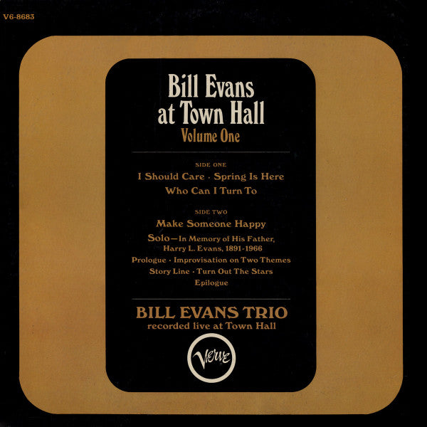 Bill Evans At Town Hall (Volume One)