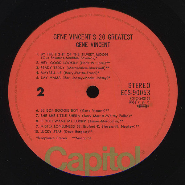Gene Vincent's 20 Greatest
