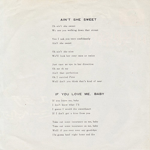 Ain't She Sweet / If You Love Me Baby