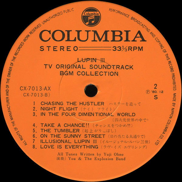 Lupin The 3rd - TV Original Soundtrack BGM Collection = ルパン三世 BGM集 TVオリジナル・サウンドトラック