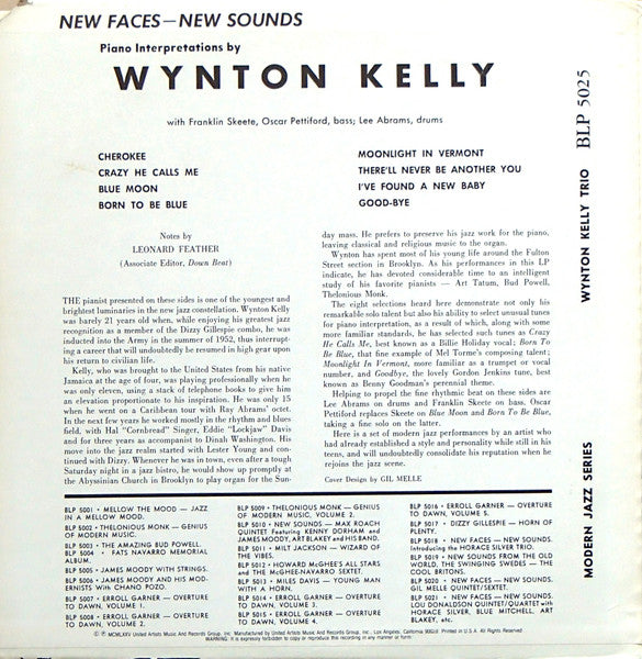 New Faces–New Sounds = ウィントン・ケリー・トリオ