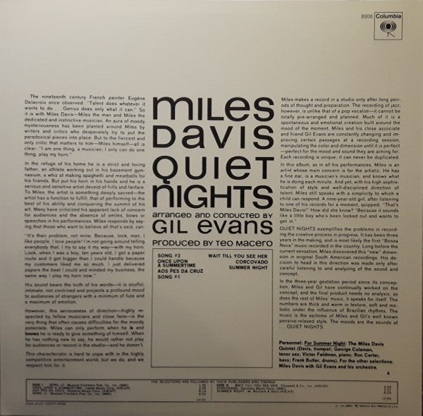 Release: Quiet Nights-Vinyl-US-None-PC 8906-8162433