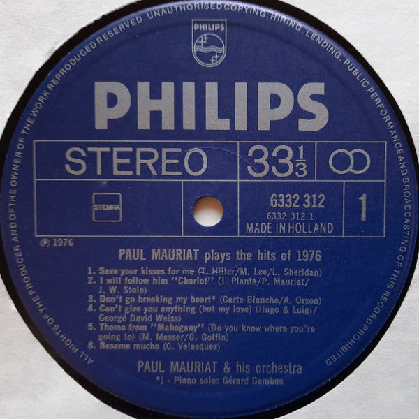 Paul Mauriat Plays The Hits Of 1976