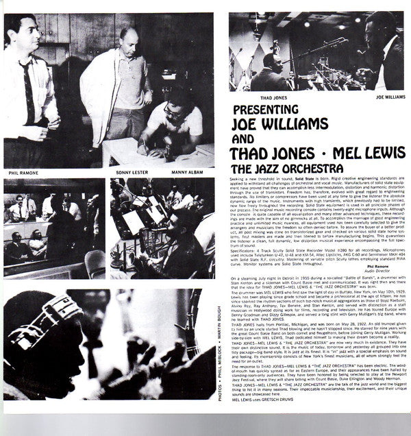 Presenting Joe Williams And Thad Jones • Mel Lewis, The Jazz Orchestra