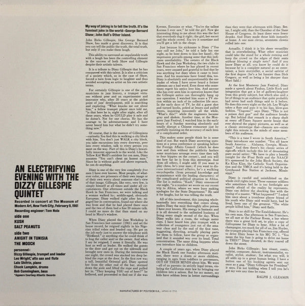 An Electrifying Evening With The Dizzy Gillespie Quintet - Recorded Live In Concert