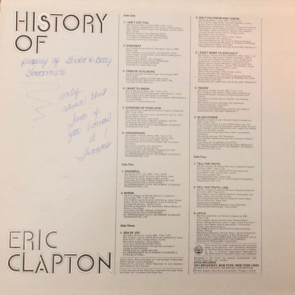 History Of Eric Clapton