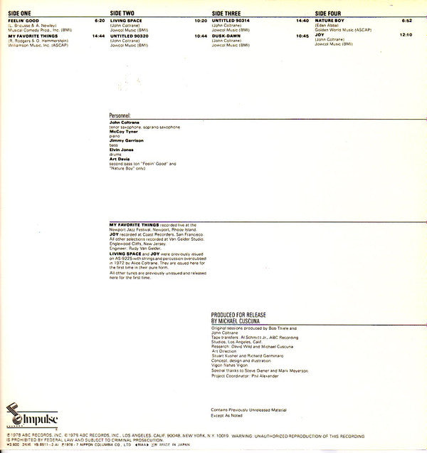 The Mastery Of John Coltrane / Vol. I Feelin' Good