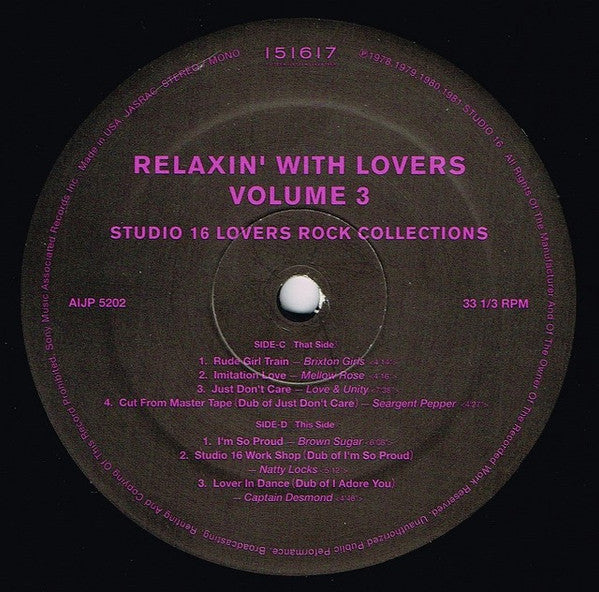 Relaxin' With Lovers Volume 3 - Studio 16 Lovers Rock Collections
