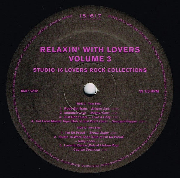 Relaxin' With Lovers Volume 3 - Studio 16 Lovers Rock Collections