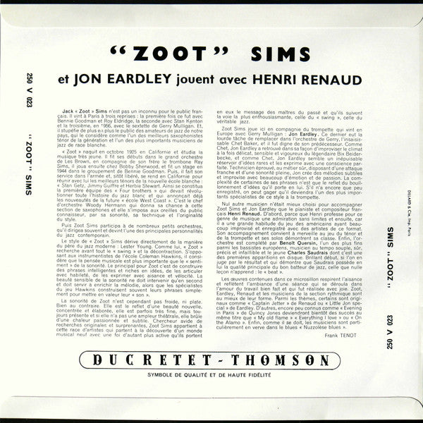 Zoot Sims Avec Henri Renaud Et Son Orchestre Et Jon Eardley