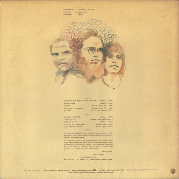 Release: ZZ Top's First Album-Vinyl-US-1978-BSK 3268, BSK-3268-2136857