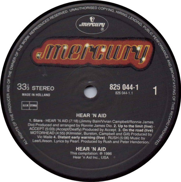 Hear 'n Aid (An All-Star Album For Famine Relief)