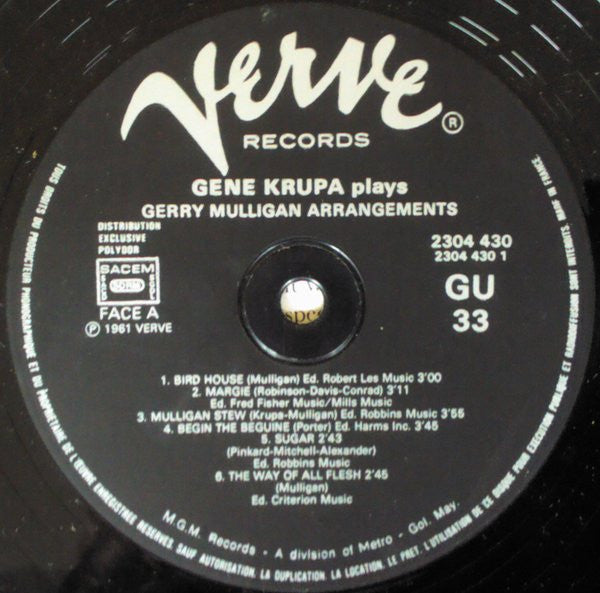 Gene Krupa Plays Gerry Mulligan Arrangements