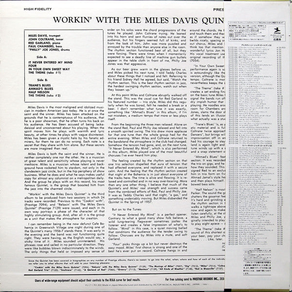 Workin' With The Miles Davis Quintet