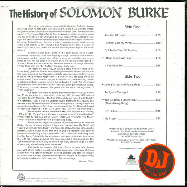 The History Of Solomon Burke