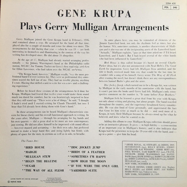Gene Krupa Plays Gerry Mulligan Arrangements