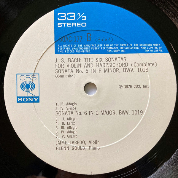 The Six Sonatas For Violin And Harpsichord