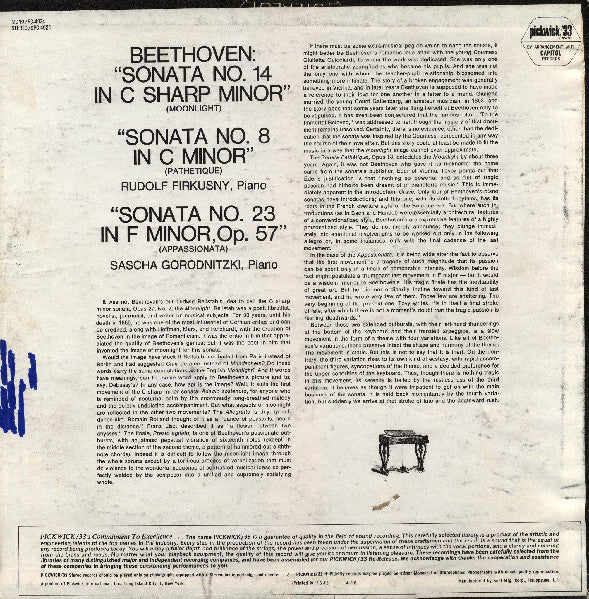Sonata No.14 In C Sharp Minor (Moonlight); Sonata No. 8 In C Minor (Pathetique); Sonata No. 23 In F Minor, Op. 57 (Appassionata)