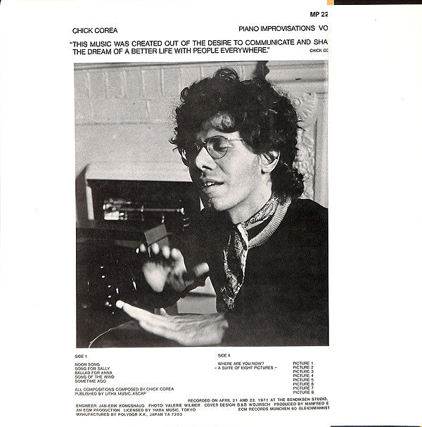 Piano Improvisations Vol. 1 = チック・コリア・ソロ Vol.1