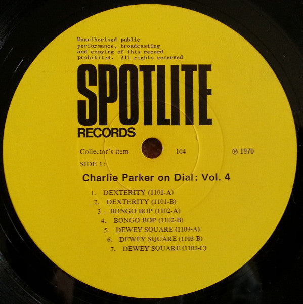 Charlie Parker On Dial Volume 4