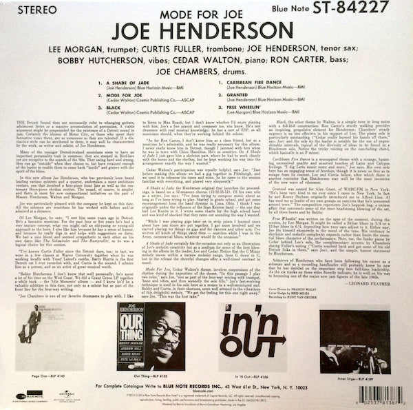 Release: Mode For Joe-Vinyl-Europe-2014-BST 84227, 0602537813872, ST-84227, 84227-5965918