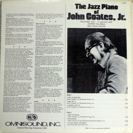 The Jazz Piano Of John Coates, Jr