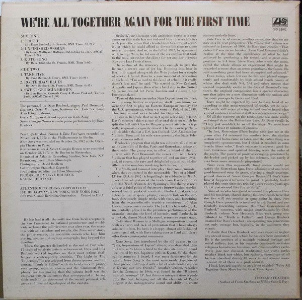 We're All Together Again For The First Time