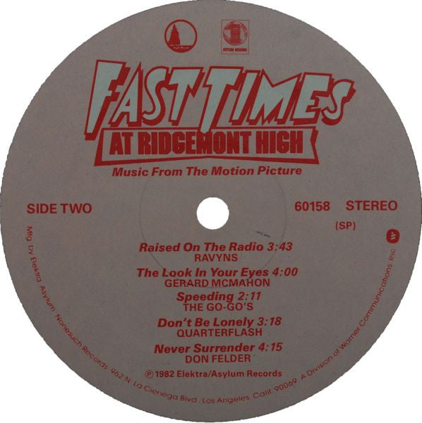 Fast Times At Ridgemont High • Music From The Motion Picture