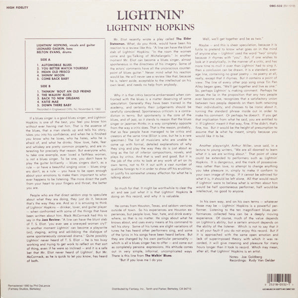 Lightnin' (The Blues Of Lightnin' Hopkins)